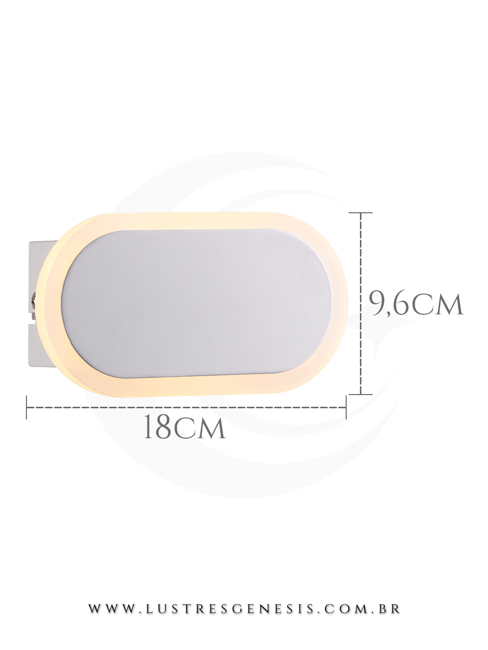 Luminaria Arandela Led Redonda Metal Acrilico DCB01125 7W 3000K Bivolt, Banheiro, Espelho do Banheiro, Lavabo, Suite Master